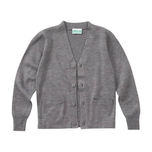 Classroom Unisex V-Neck Cardigan Sweater in Heather Grey