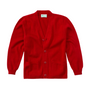 Classroom Unisex V-Neck Cardigan Sweater in Red