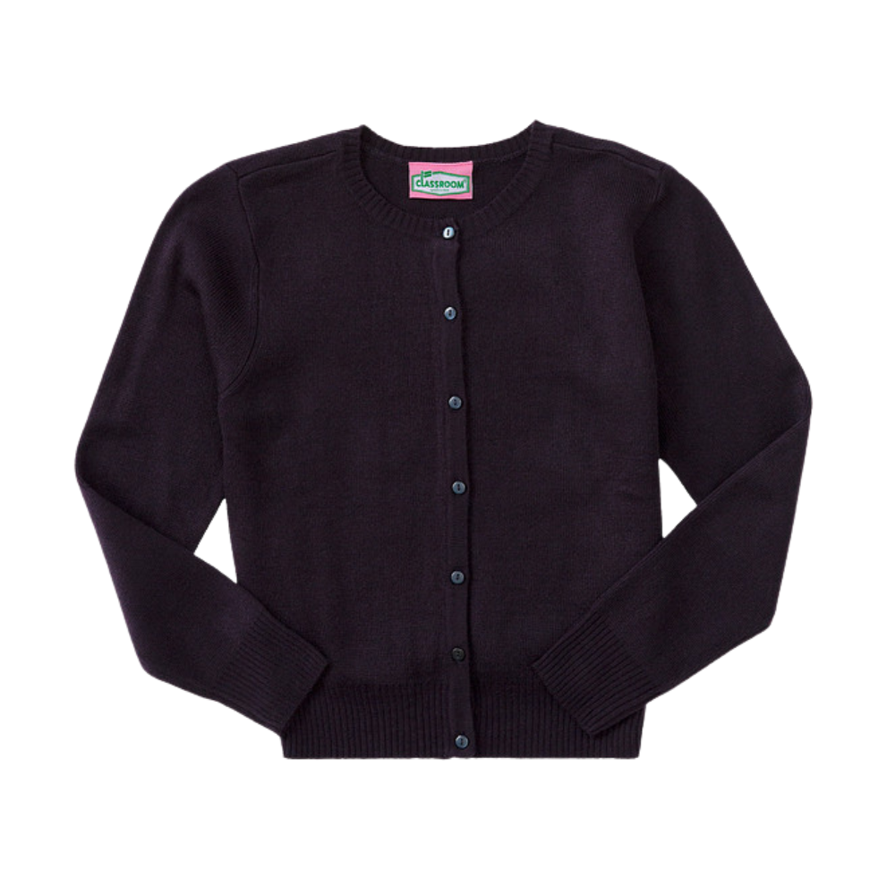 Classroom Female Cardigan Sweater in Dark Navy