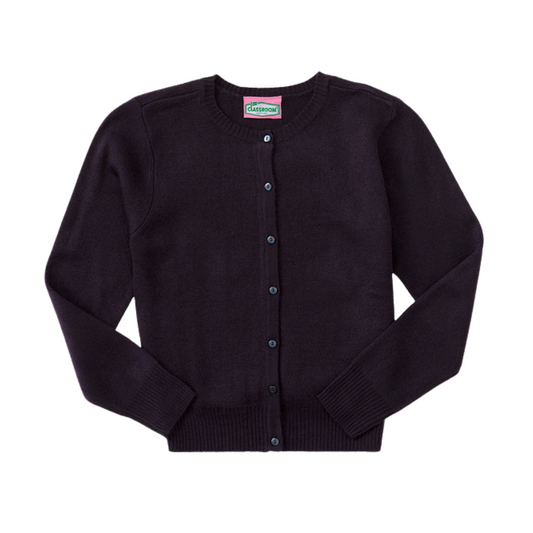 Classroom Female Cardigan Sweater in Dark Navy