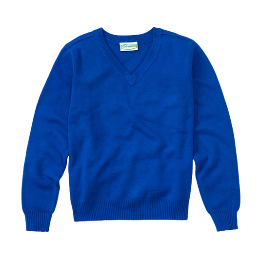 Classroom Unisex V-Neck Sweater in Royal