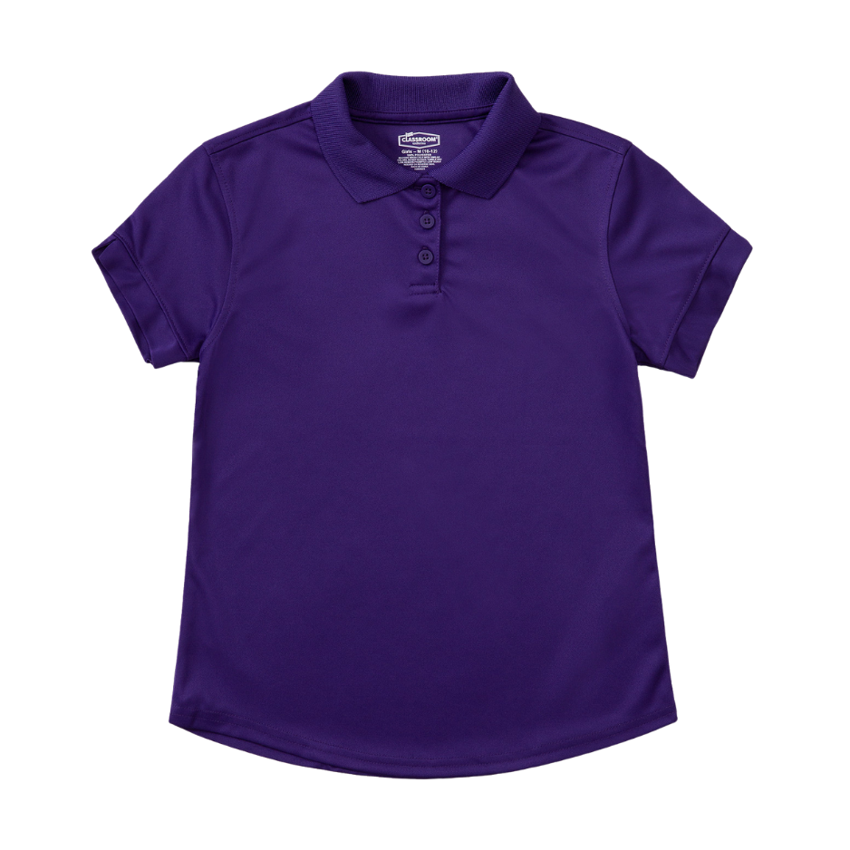 Classroom Female Short Sleeve Polo in Dark Purple
