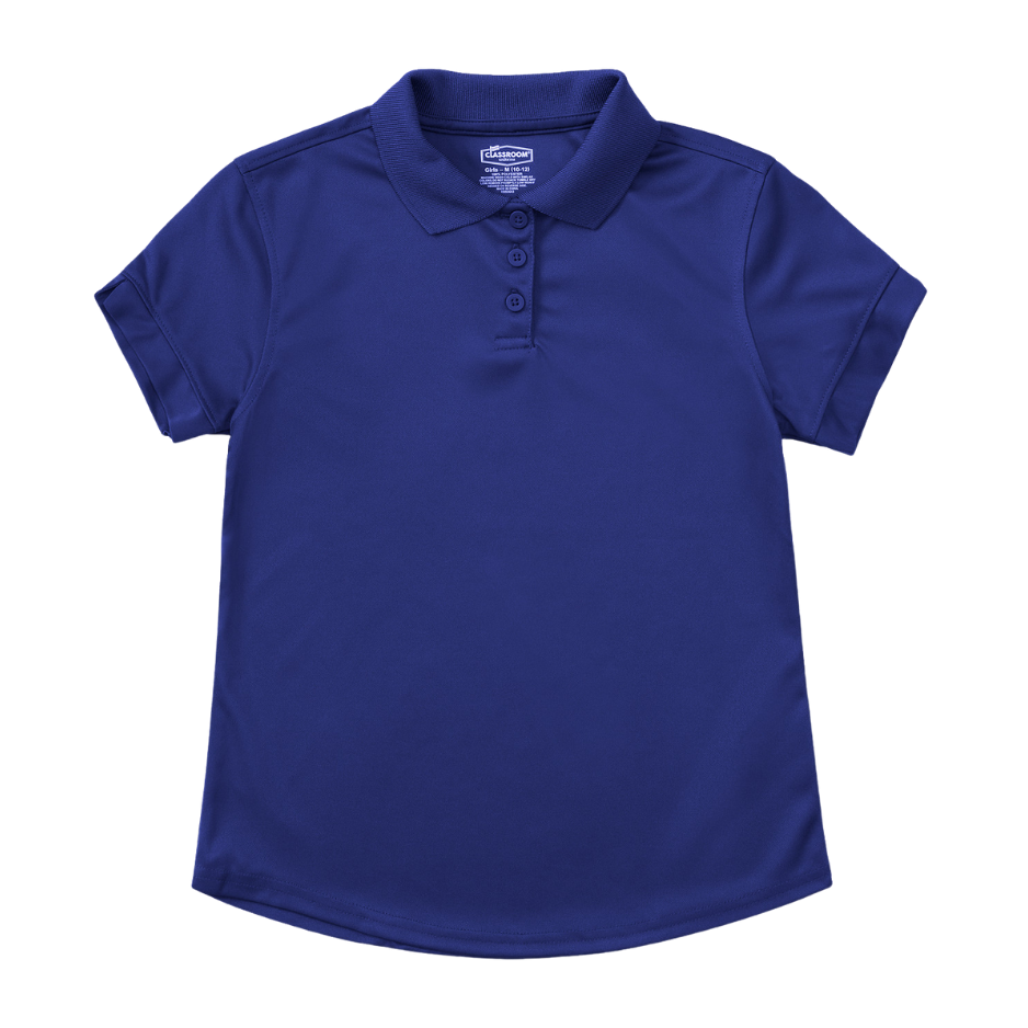 Classroom Female Short Sleeve Polo in Royal
