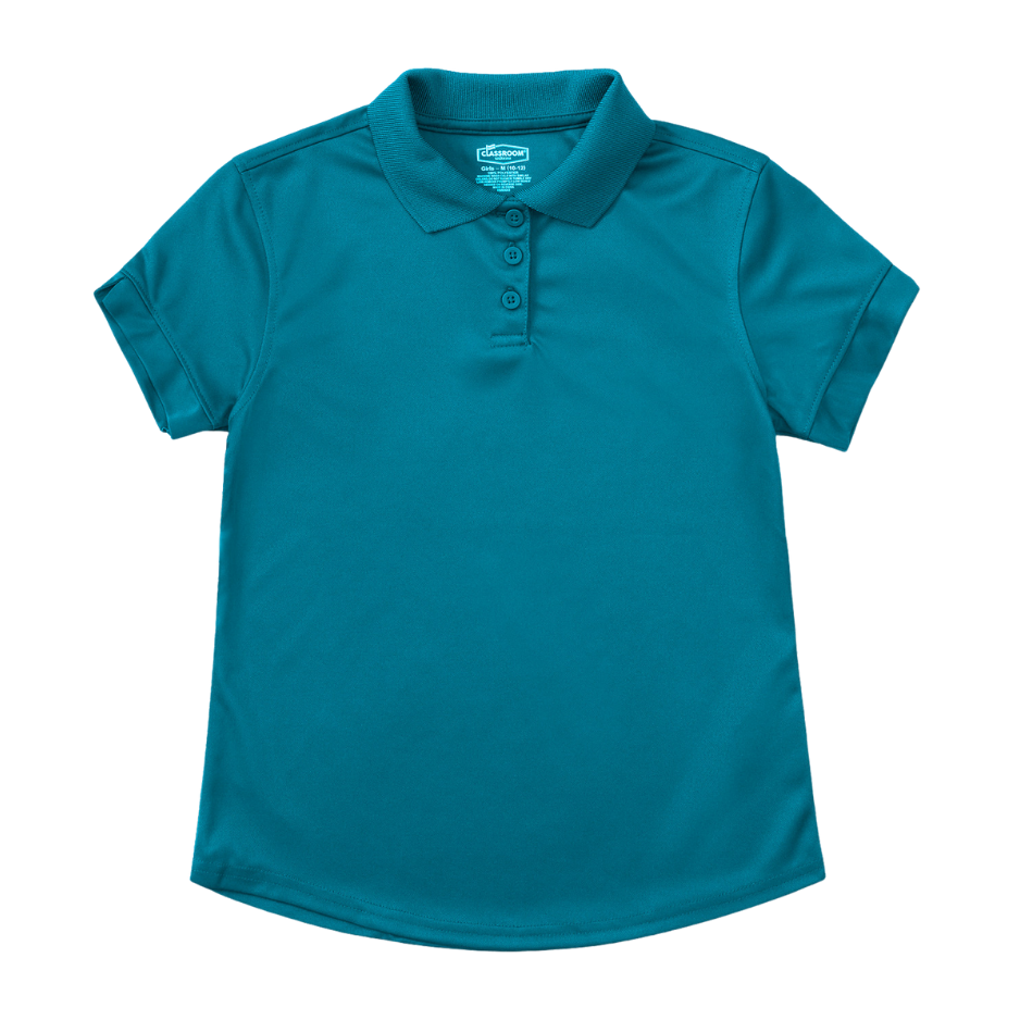 Classroom Female Short Sleeve Polo in Teal