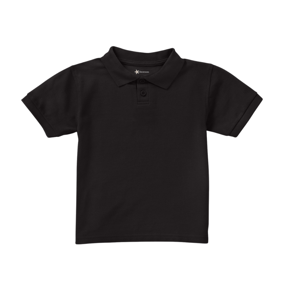 Classroom Unisex Short Sleeve Polo in Black