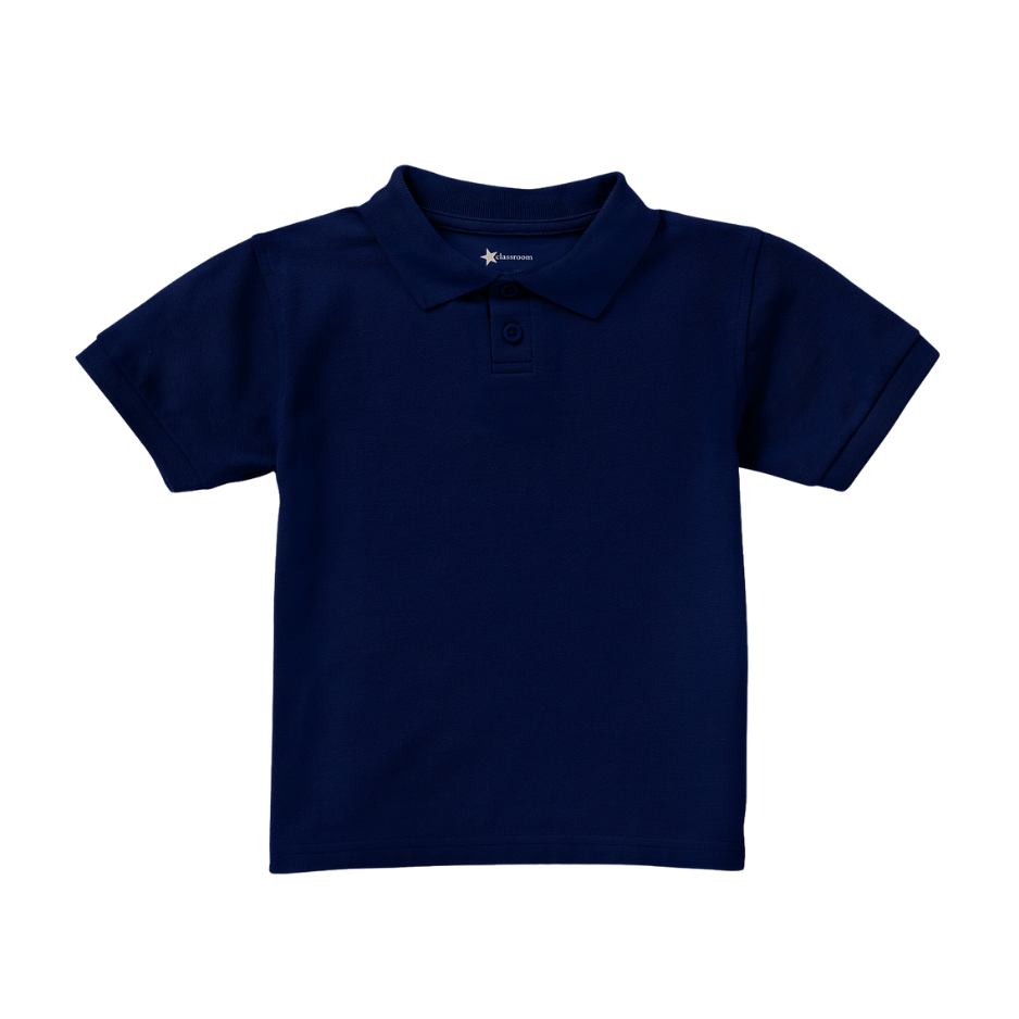 Classroom Unisex Short Sleeve Polo in Dark Navy