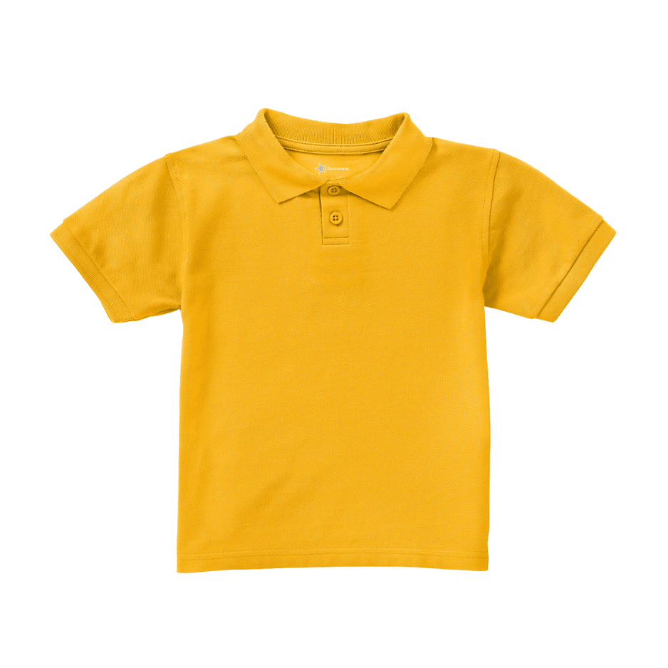 Classroom Unisex Short Sleeve Polo in Gold