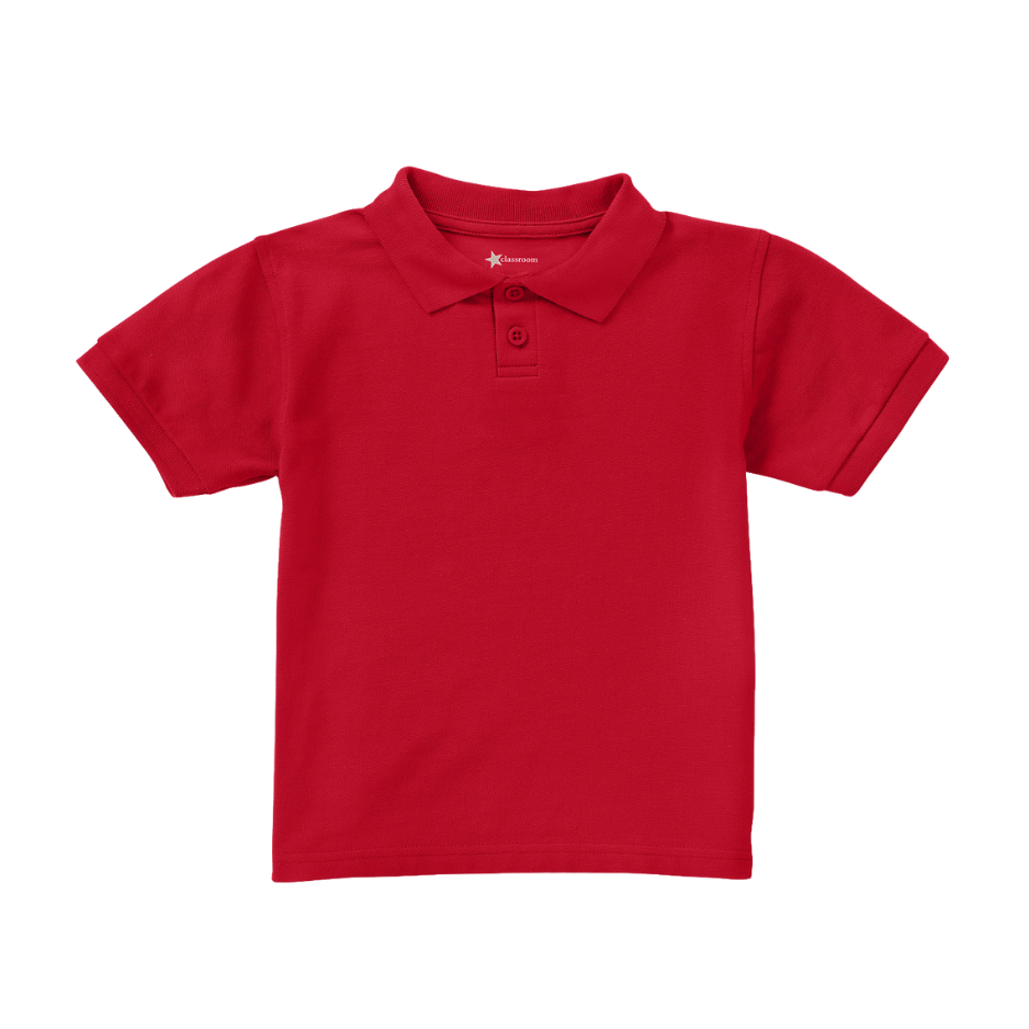 Classroom Unisex Short Sleeve Polo in Red