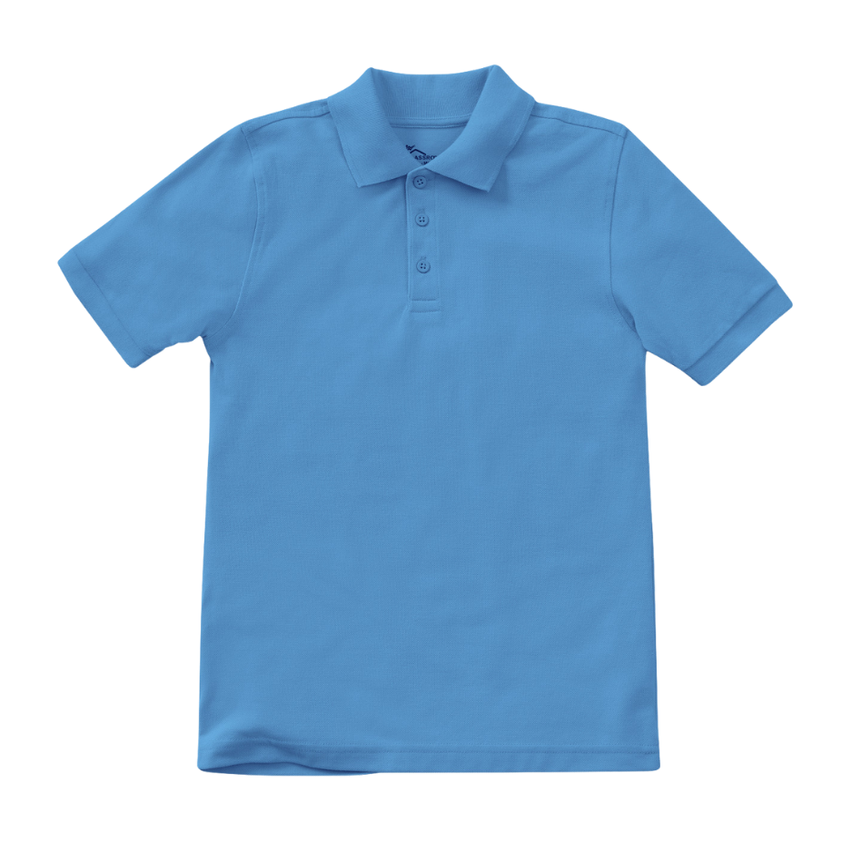 Classroom Unisex Short Sleeve Polo in Columbia Blue
