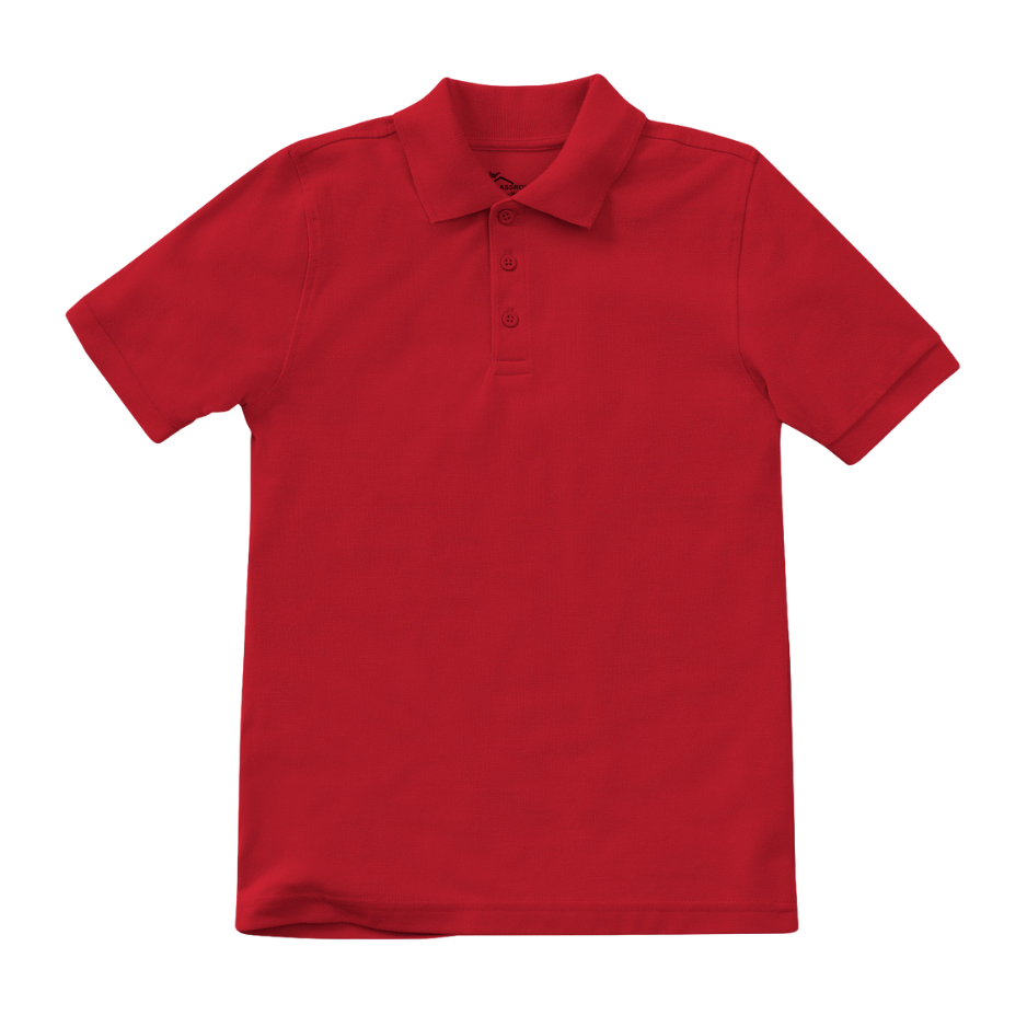 Classroom Unisex Short Sleeve Polo in Red
