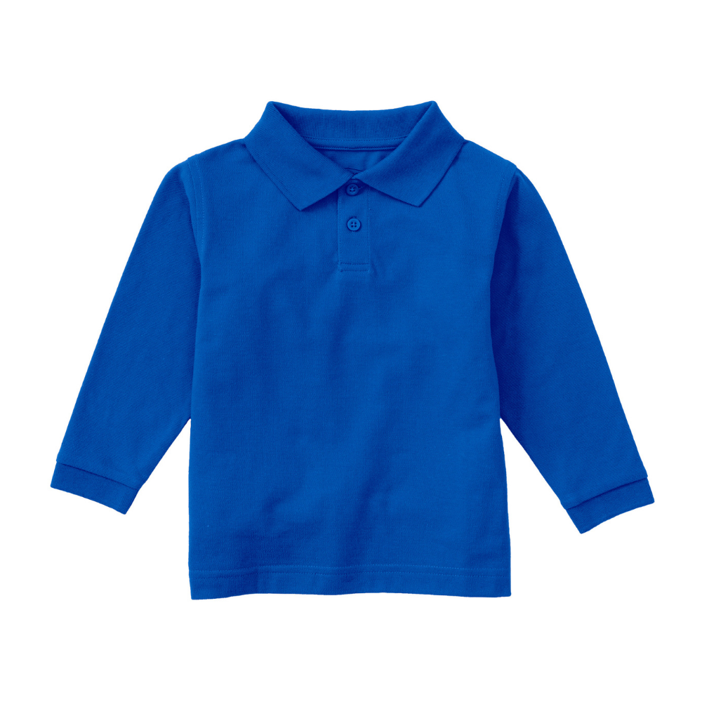 Classroom Unisex Long Sleeve Polo in Royal