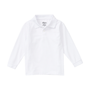 Classroom Unisex Long Sleeve Polo in White