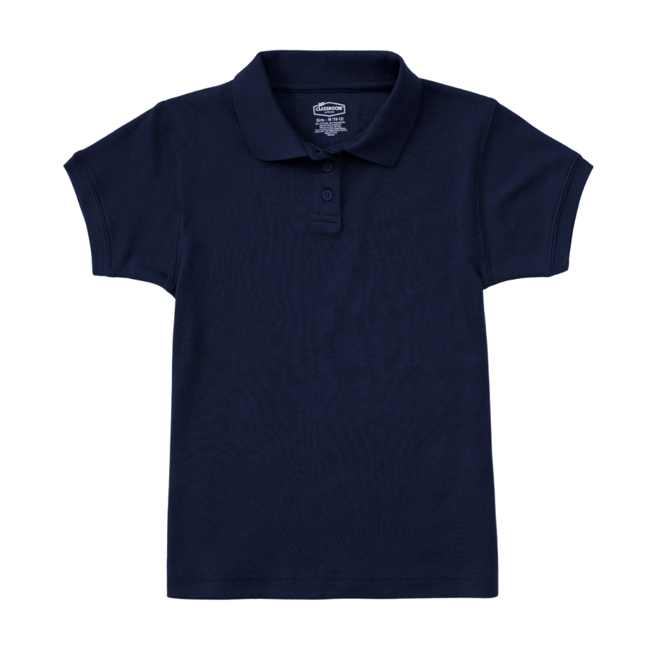 Classroom Female Short Sleeve Polo in Dark Navy
