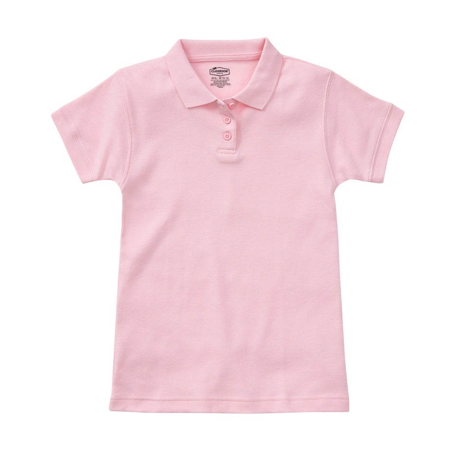 Classroom Female Short Sleeve Polo in Pink