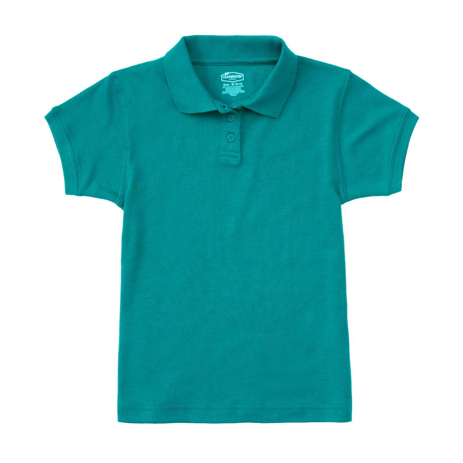 Classroom Female Short Sleeve Polo in Teal
