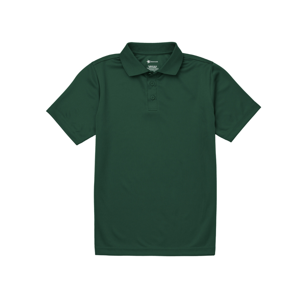 Classroom Unisex Short Sleeve Polo in Hunter Green