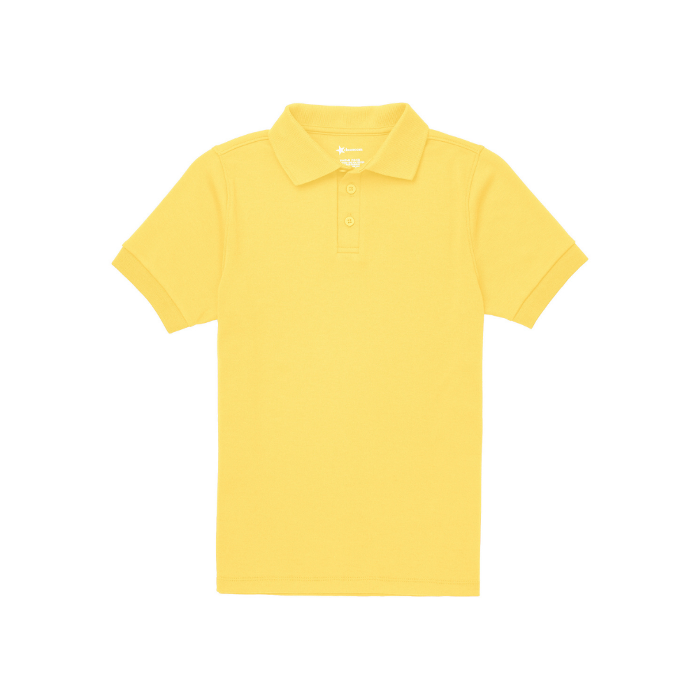 Classroom Unisex Short Sleeve Polo in Yellow