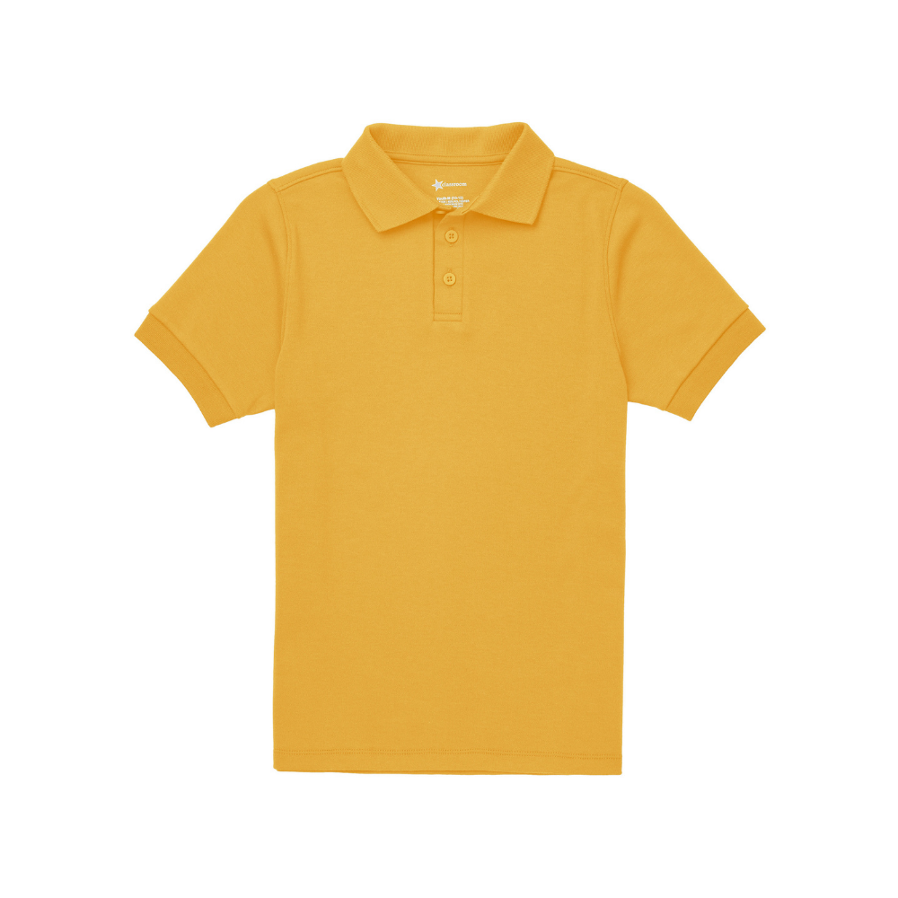 Classroom Unisex Short Sleeve Polo in Gold