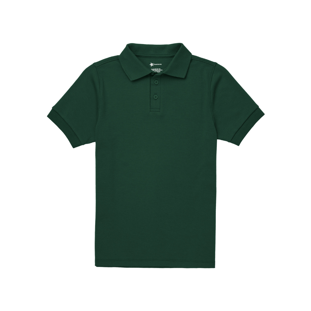 Classroom Unisex Short Sleeve Polo in Hunter Green