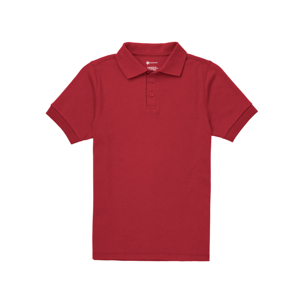 Classroom Unisex Short Sleeve Polo in Red