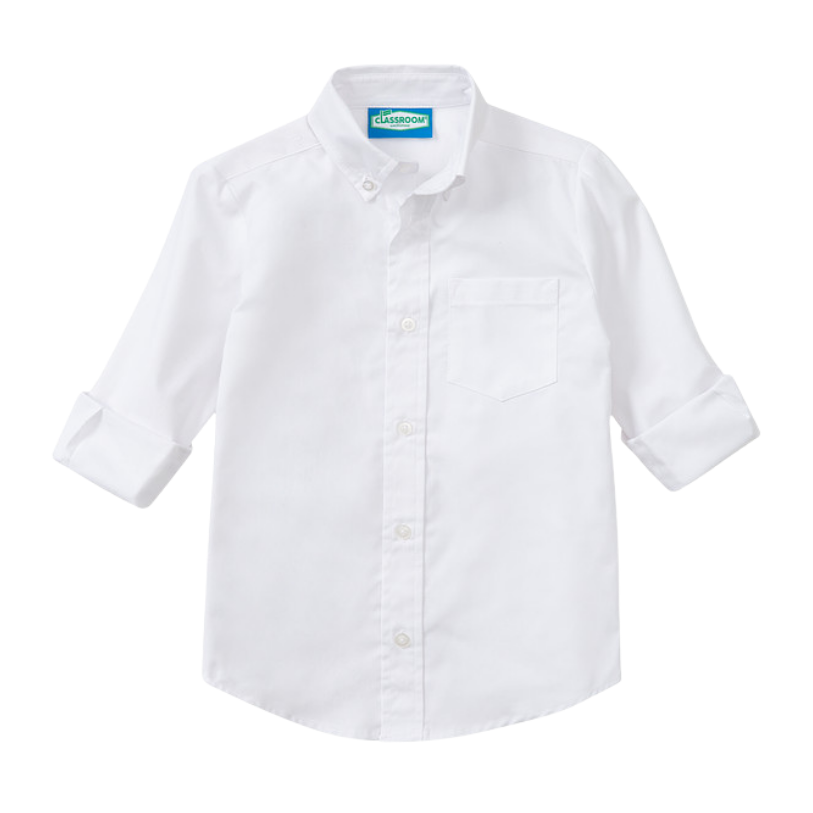 Classroom Male Long Sleeve Oxford in White