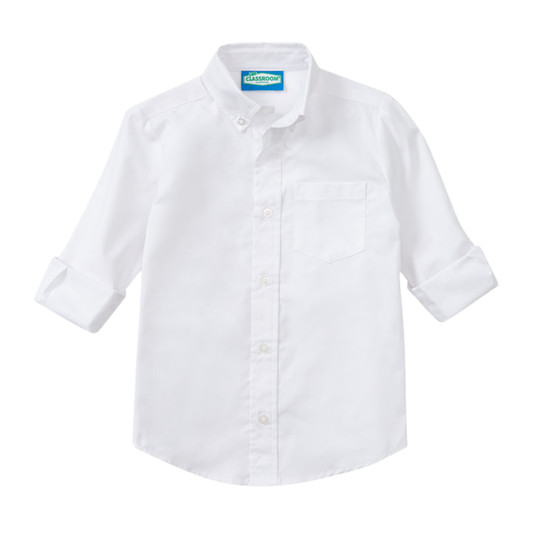 Classroom Male Long Sleeve Oxford in White