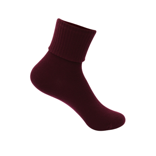 Classroom Female Triple Roll Socks 3 PK in Burgundy