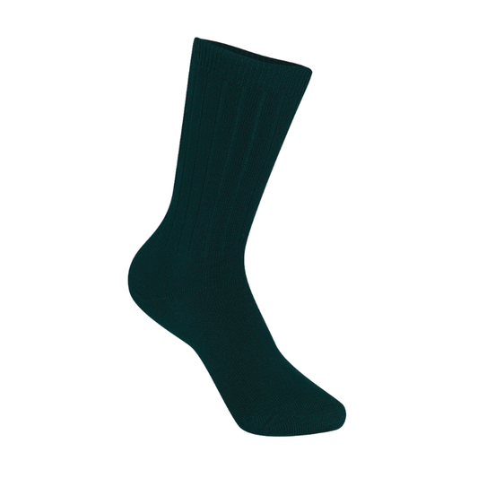 Classroom Unisex Rib Crew Socks 3 PK in Hunter Green