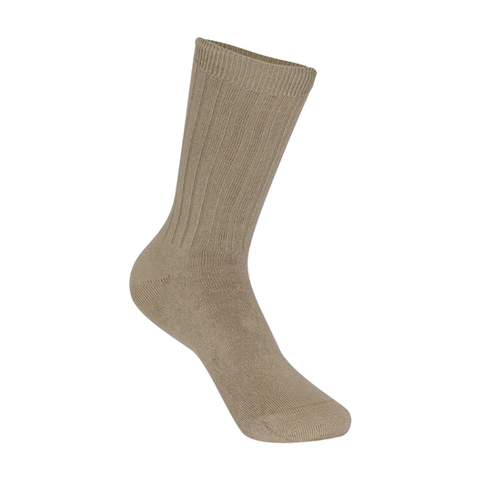 Classroom Unisex Rib Crew Socks 3 PK in Khaki
