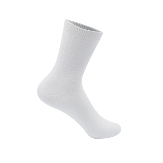 Classroom Unisex Rib Crew Socks 3 PK in White