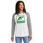 Green Diamond Allmade Unisex Tri-Blend Long Sleeve Colorblock Raglan with Square Logo