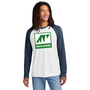 Green Diamond Allmade Unisex Tri-Blend Long Sleeve Colorblock Raglan with Square Logo