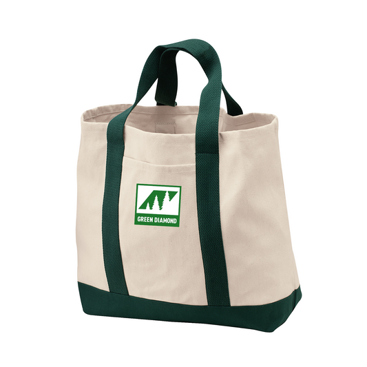 Green Diamond Port Authority Ideal Twill Two-Tone Shopping Tote with Embroidered Logo