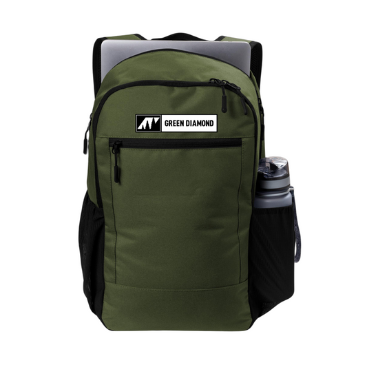 Green Diamond Port Authority Daily Commute Backpack with Embroidered Logo