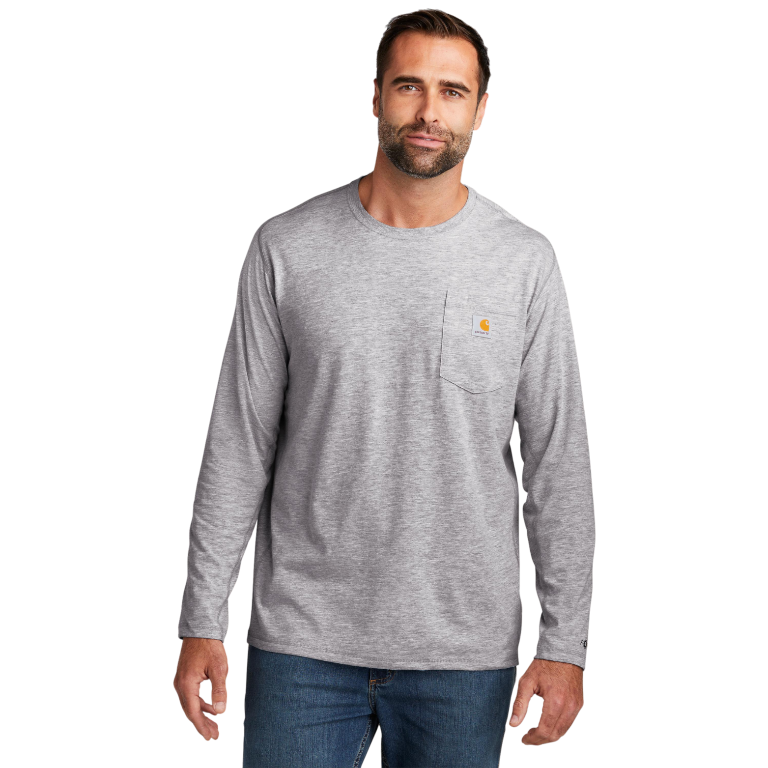 Green Daimond Carhartt Force Long Sleeve Pocket T-Shirt with Screen Printed Logo