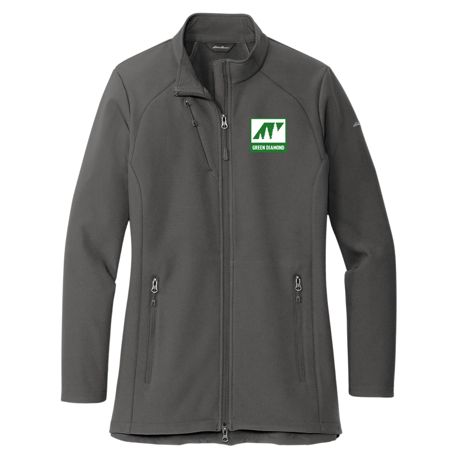 Green Diamond Eddie Bauer Ladies Stretch Soft Shell Jacket with Embroidered Logo