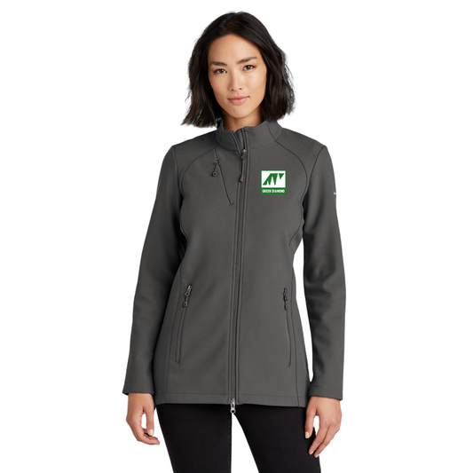Green Diamond Eddie Bauer Ladies Stretch Soft Shell Jacket with Embroidered Logo