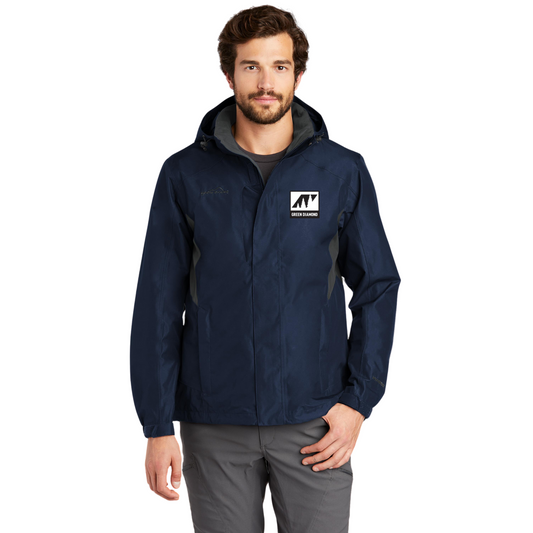 Green Diamond Eddie Bauer Rain Jacket with Embroidered Logo