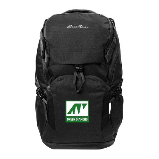 Green Diamond Eddie Bauer Tour Backpack with Screen Printed Logo