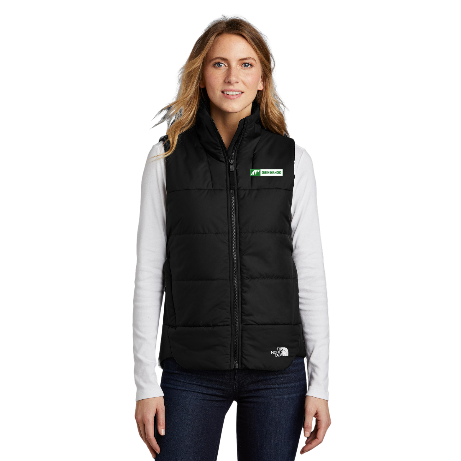 Green Diamond The North Face Everyday Insulated Vest with Horizontal Logo