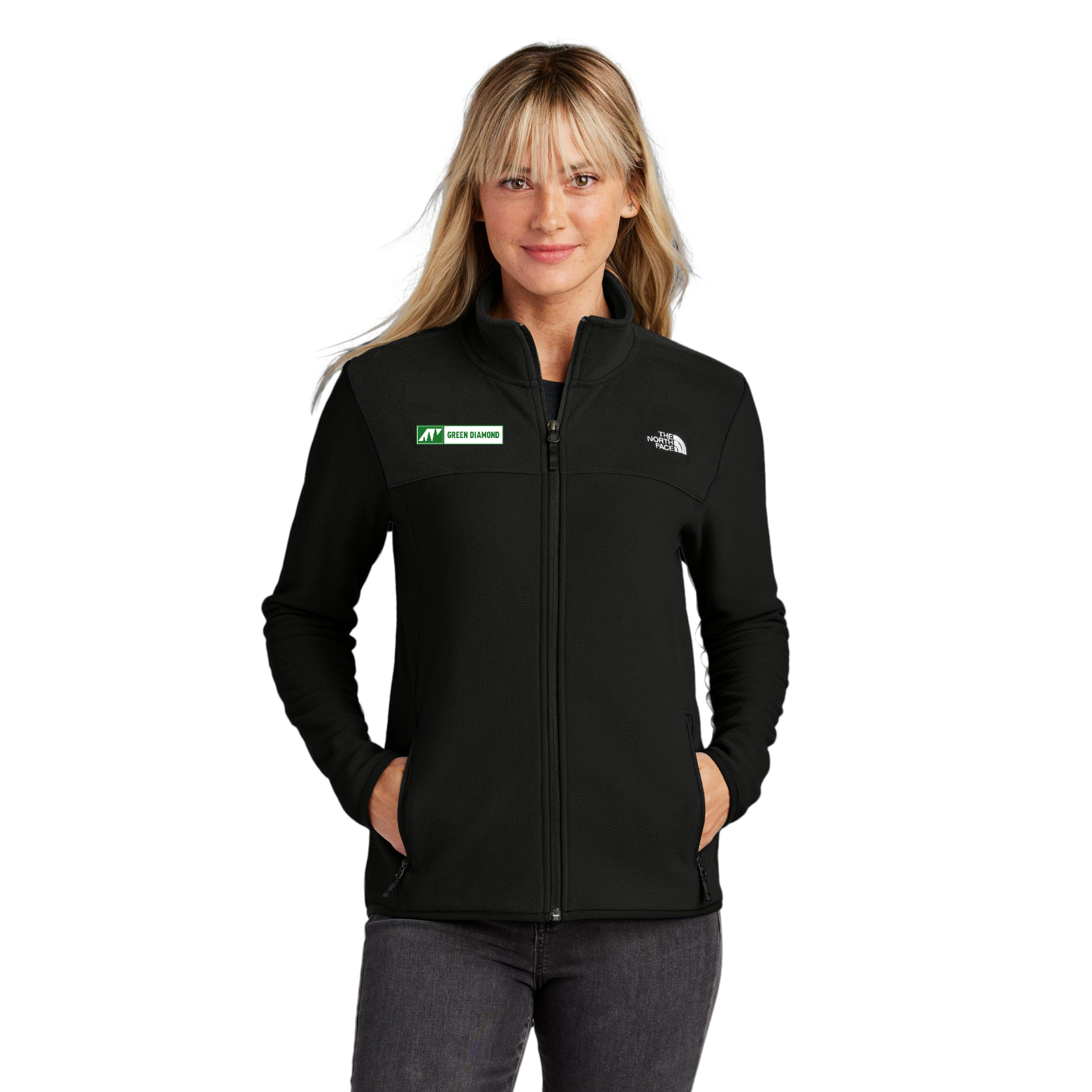 Green Diamond The North Face Glacier Full-Zip Fleece Jacket with Horizontal Logo