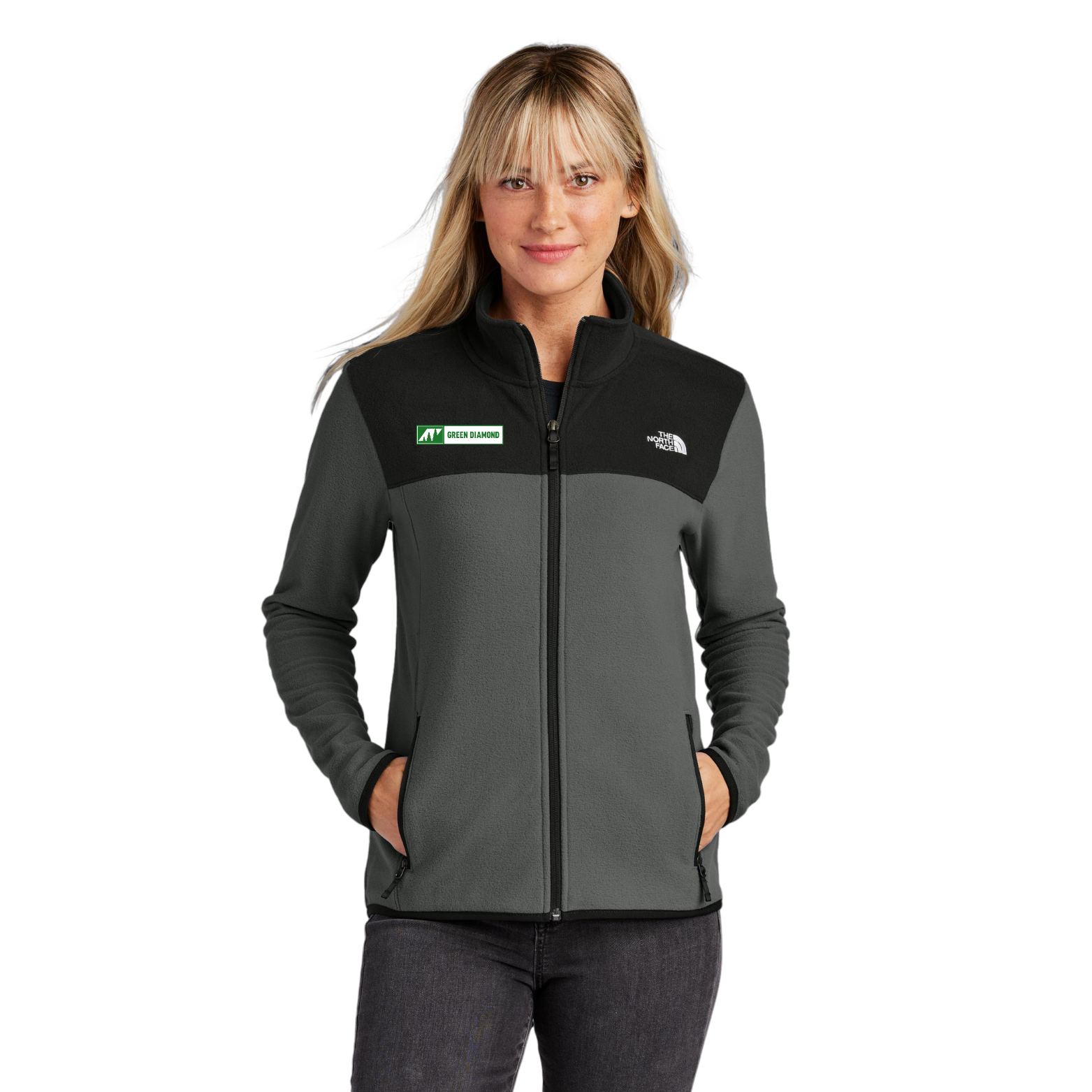 Green Diamond The North Face Glacier Full-Zip Fleece Jacket with Horizontal Logo