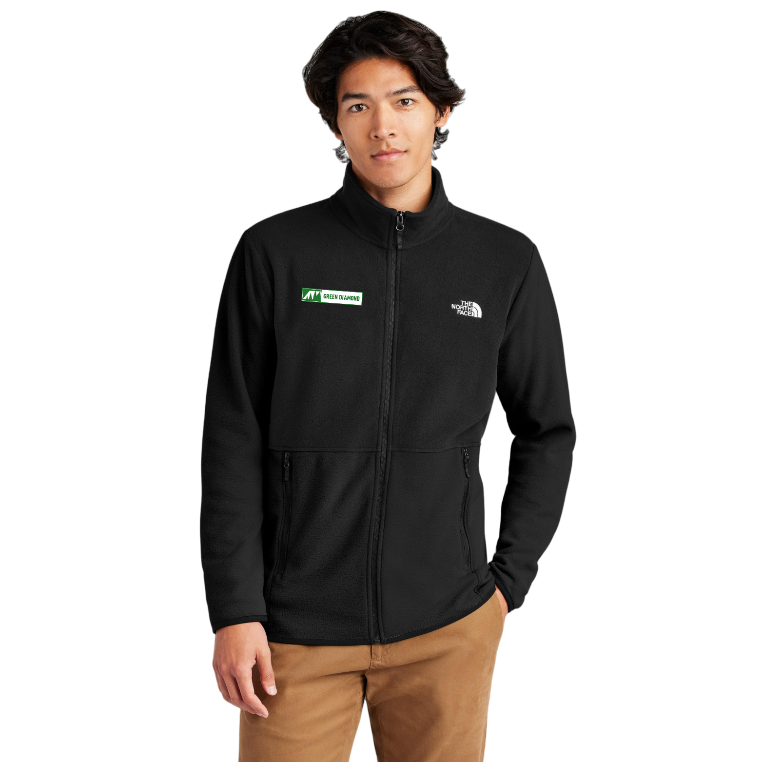 Green Diamond The North Face Glacier Full-Zip Fleece Jacket with Horizontal Logo