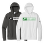 Green Diamond Nike Club Fleece Sleeve Swoosh Pullover Hoodie with Screen Printed Logo