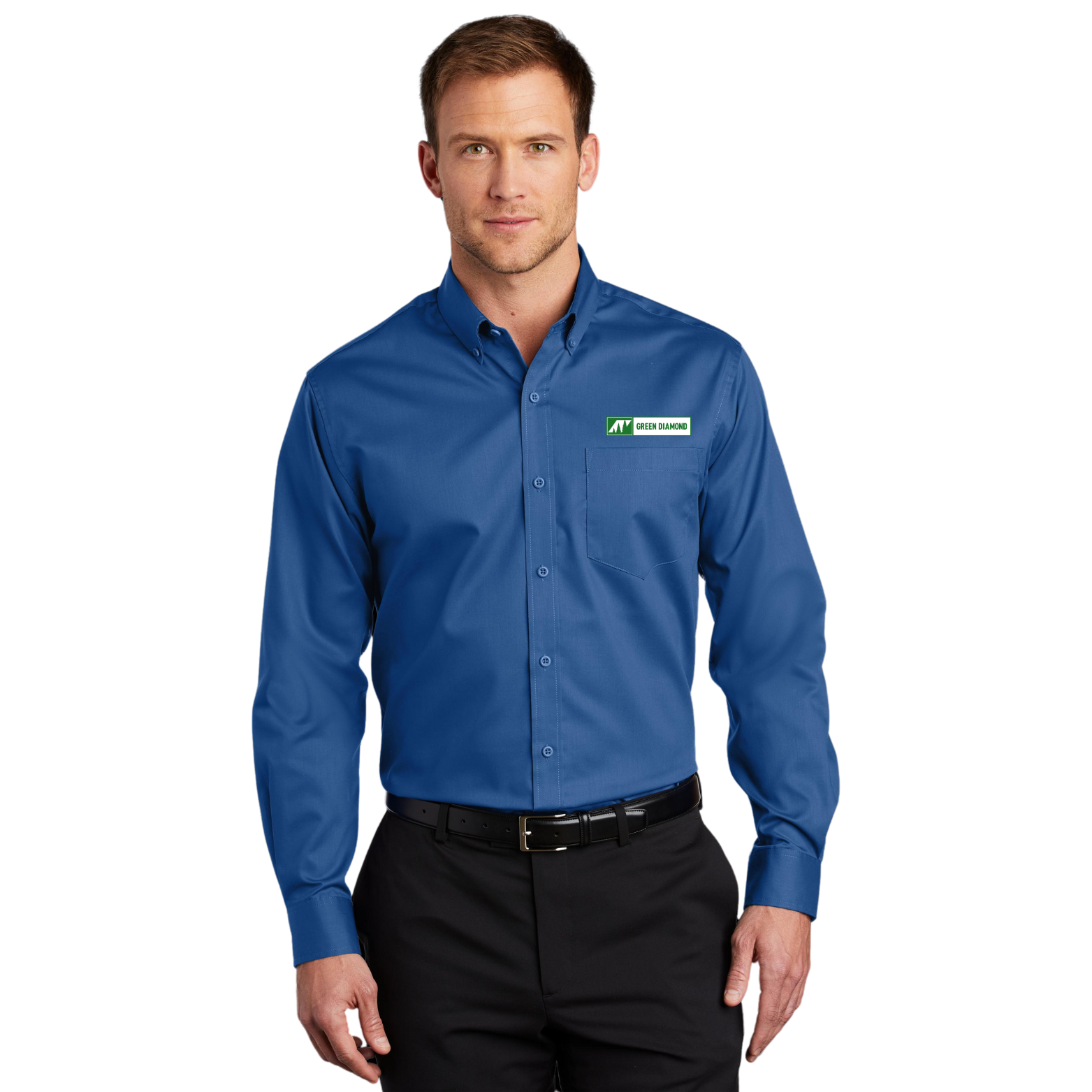 Green Diamond Port Authority SuperPro Twill Shirt with Embroidered Logo
