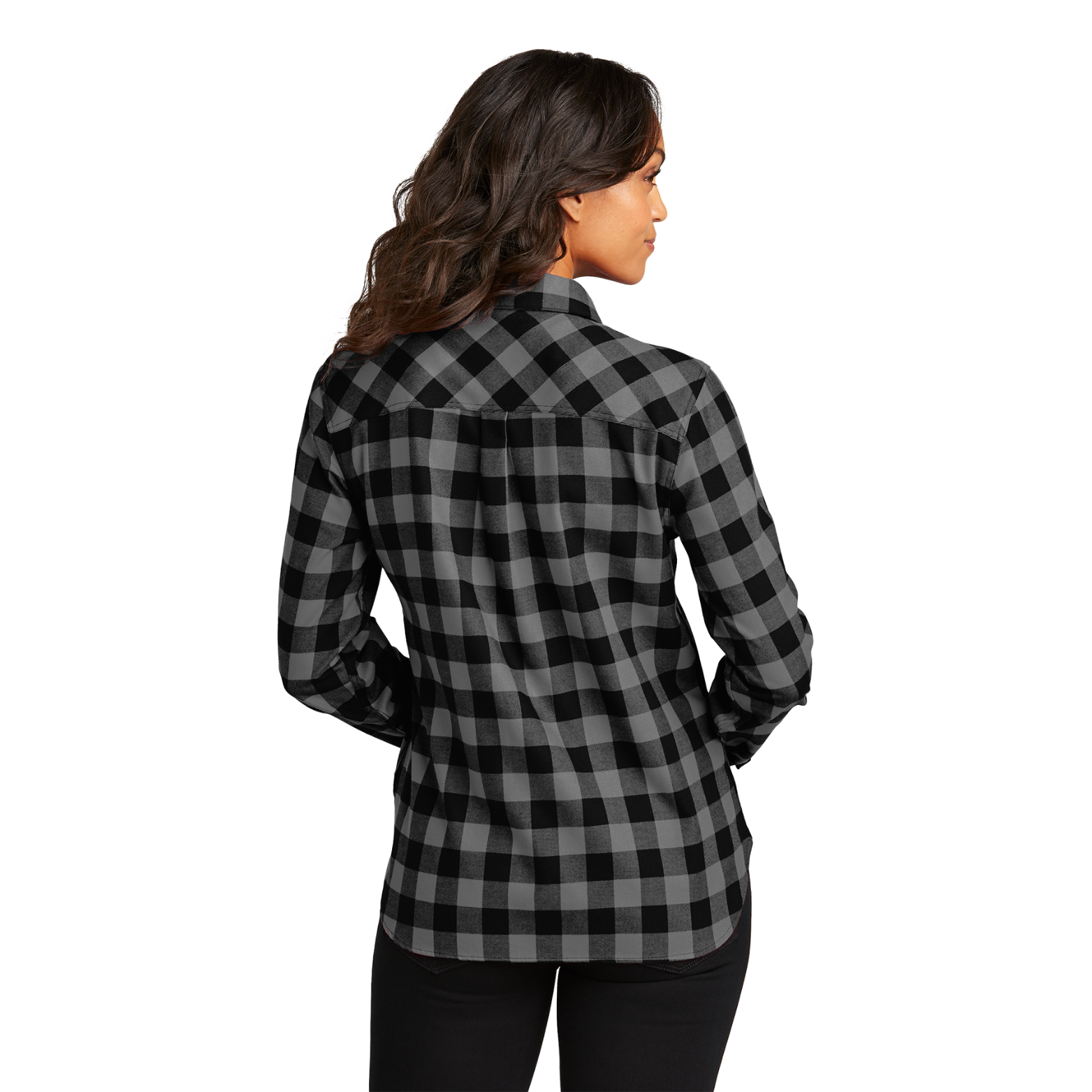 Junior League Boise Women's Plaid Flannel Shirt with JLB Patch
