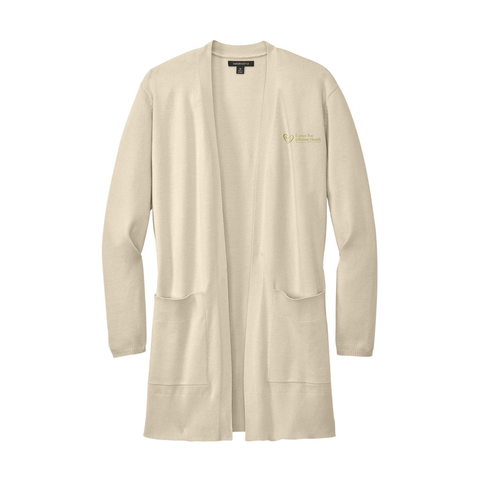 Center for Lifetime Health Women’s Open-Front Cardigan Sweater with Embroidered Logo on Left Chest