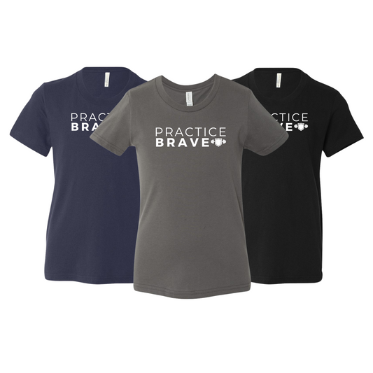Practice Brave BELLA+CANVAS Unisex Jersey Tee with Logo