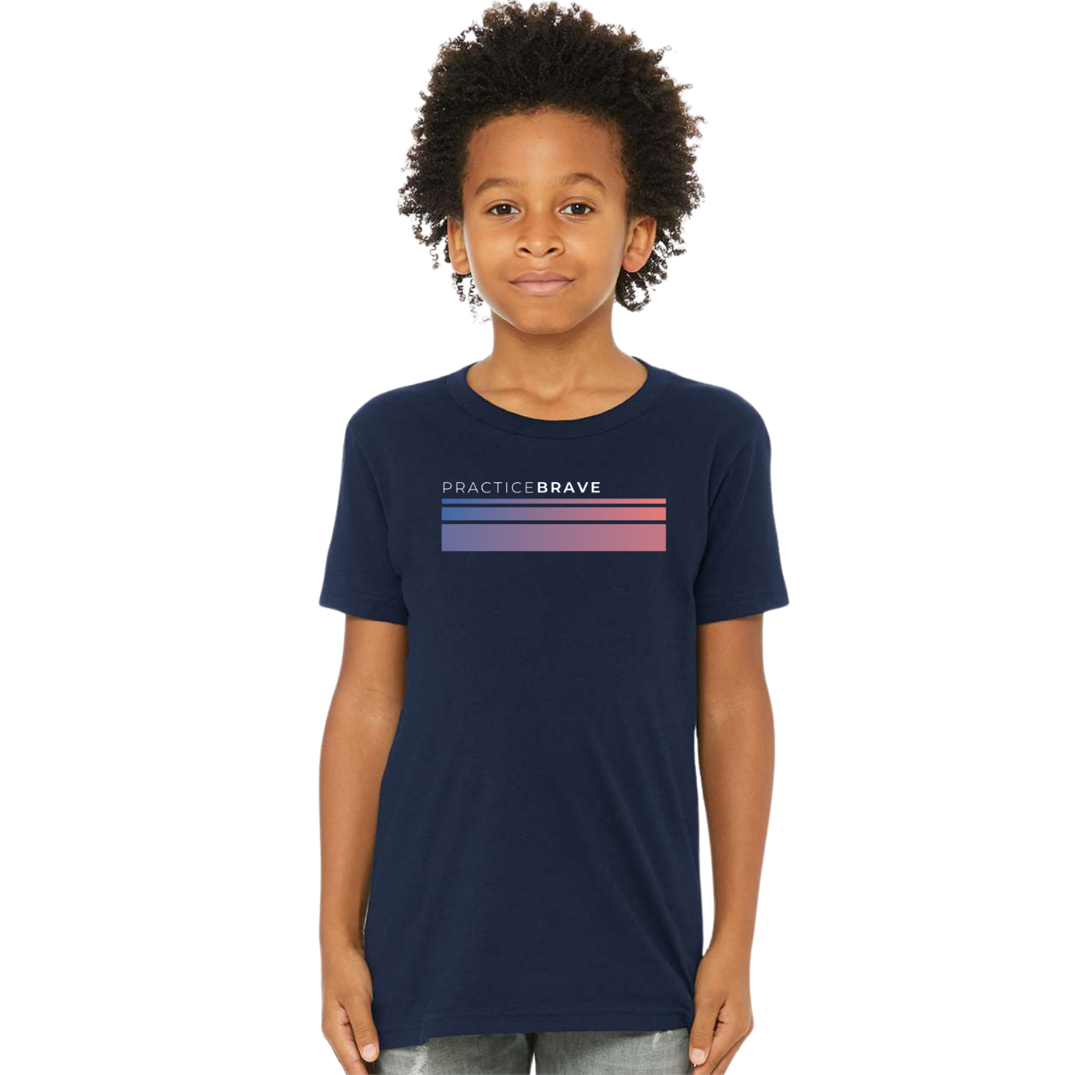 Practice Brave BELLA+CANVAS Unisex Jersey Tee with Fade Logo