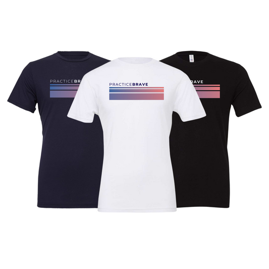 Practice Brave BELLA+CANVAS Unisex Jersey Tee with Fade Logo
